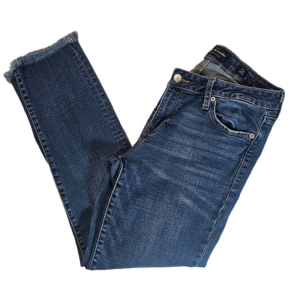 Lucky Brand Lolita Skinny‎ Jeans Womens 8 29 Blue Ankle Raw Hem Stretch Denim
